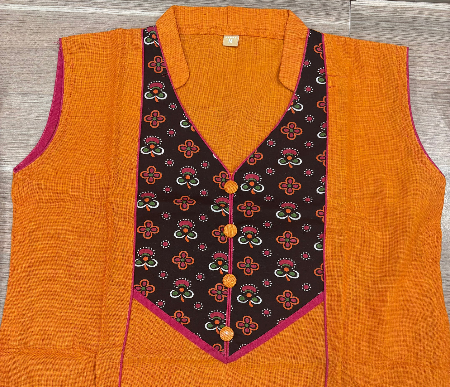 Pure cotton sleeveless (small sleeve provided) kurti