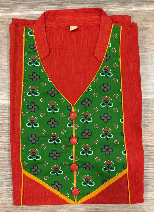 Pure cotton sleeveless (small sleeve provided) kurti