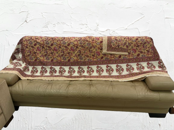 Jaipur pure cotton 93x108 double bedsheet with pillow cover