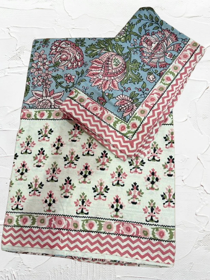 Jaipur pure cotton 93x108 double bedsheet with pillow cover