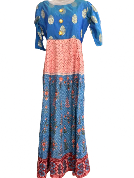 Ink blue flared dress