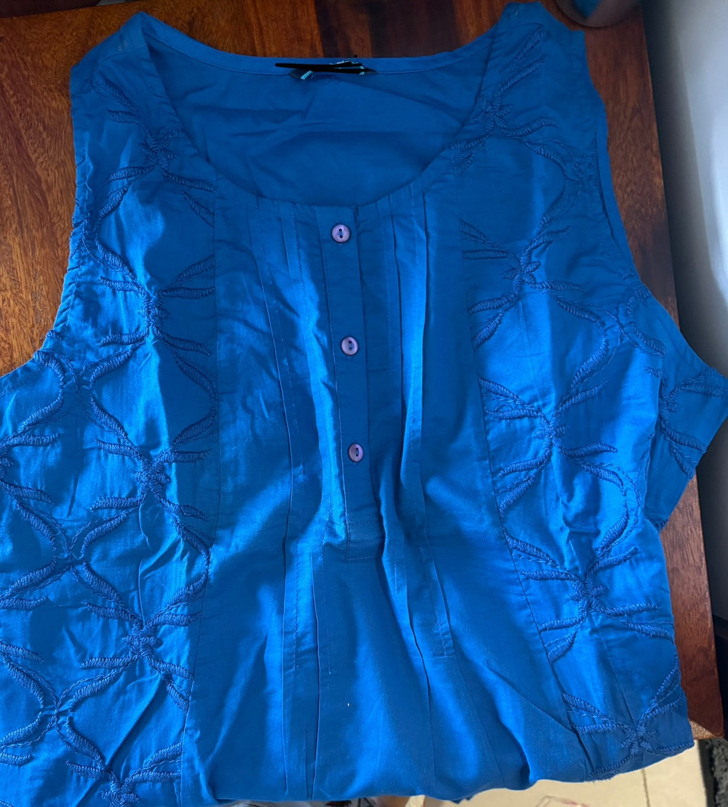 Cotton sleeveless ink blue kurti