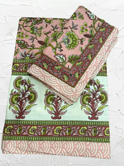 Jaipur pure cotton 93x108 double bedsheet with pillow cover