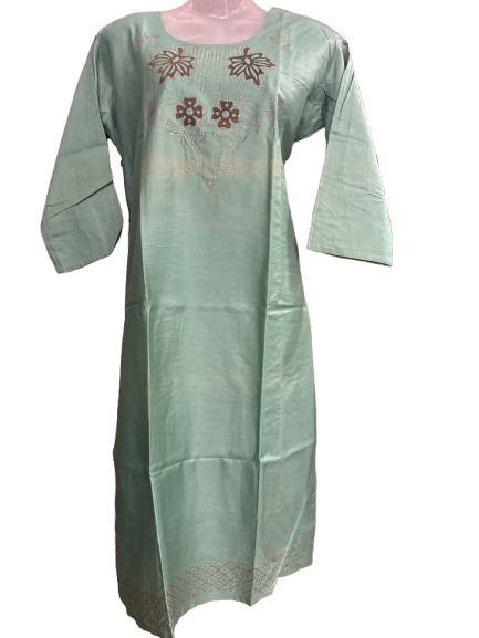 Cotton blend zari kurti