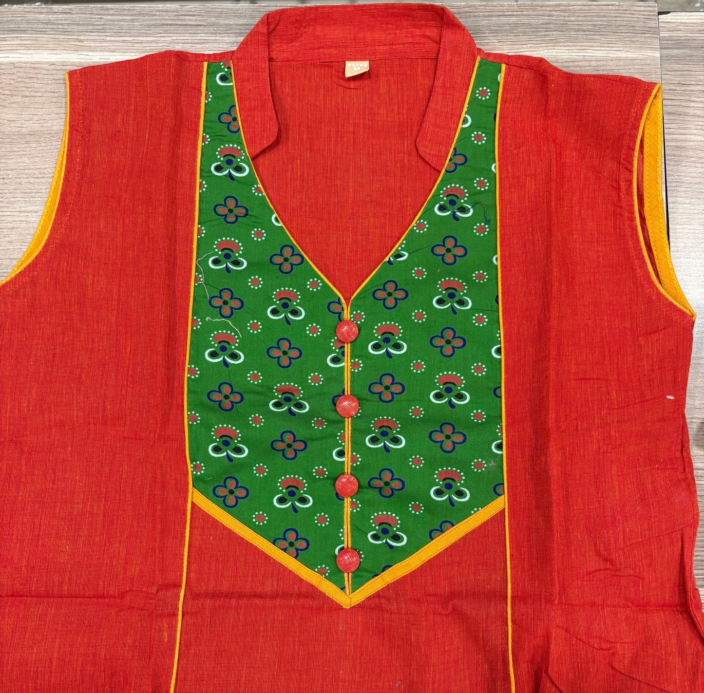 Pure cotton sleeveless (small sleeve provided) kurti