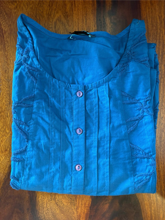 Cotton sleeveless ink blue kurti