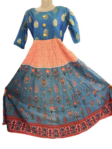 Ink blue flared dress