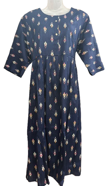 Pure Cotton Printed Blue Kurti
