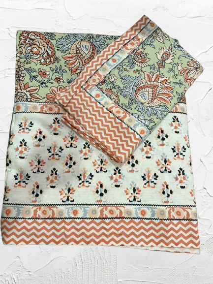 Jaipur pure cotton 93x108 double bedsheet with pillow cover