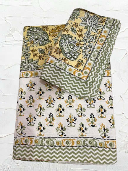 Jaipur pure cotton 93x108 double bedsheet with pillow cover