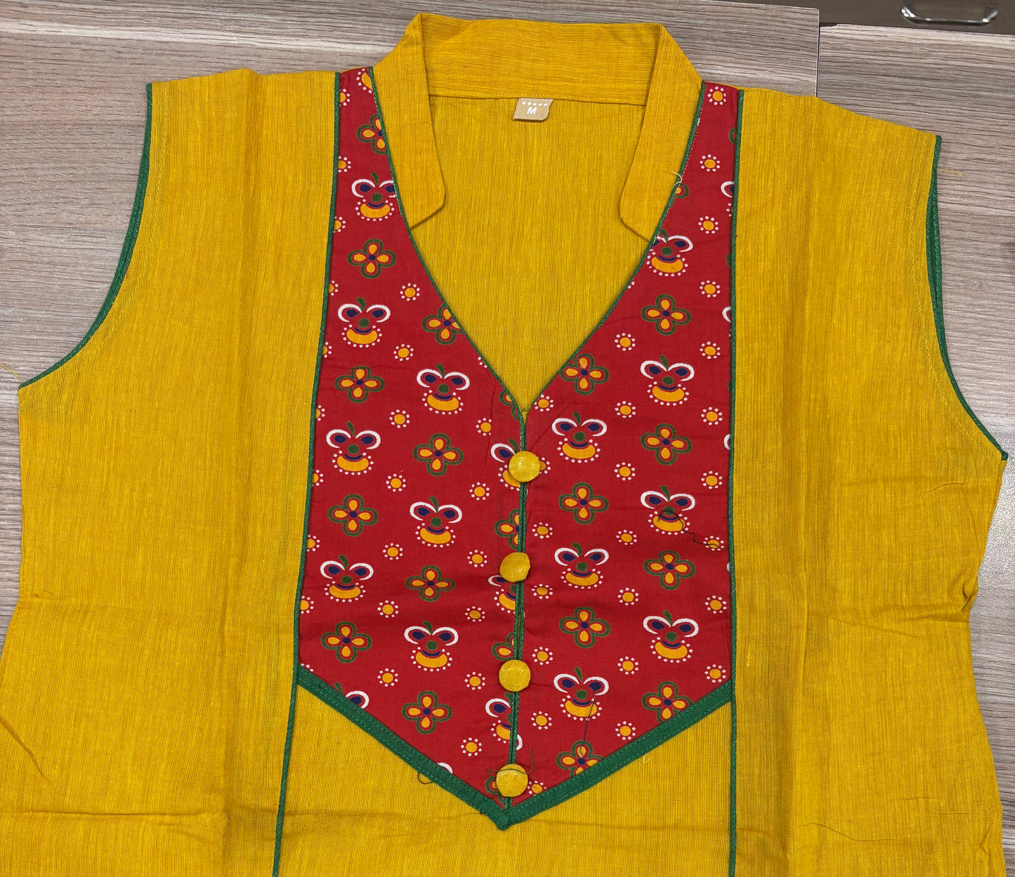 Pure cotton sleeveless (small sleeve provided) kurti