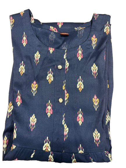 Pure Cotton Printed Blue Kurti