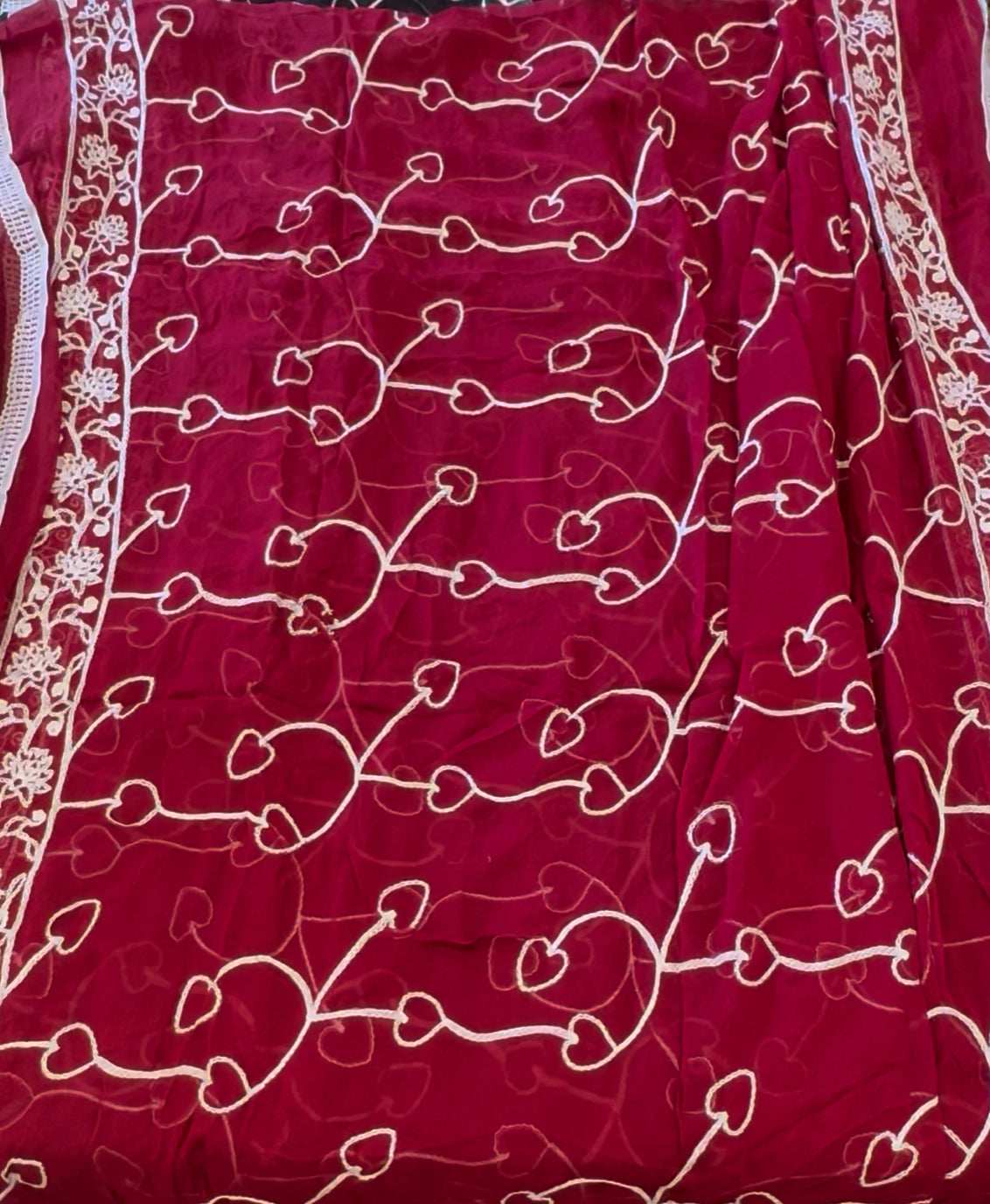 Nazneen chiffon 2.25m full embroidered dupatta