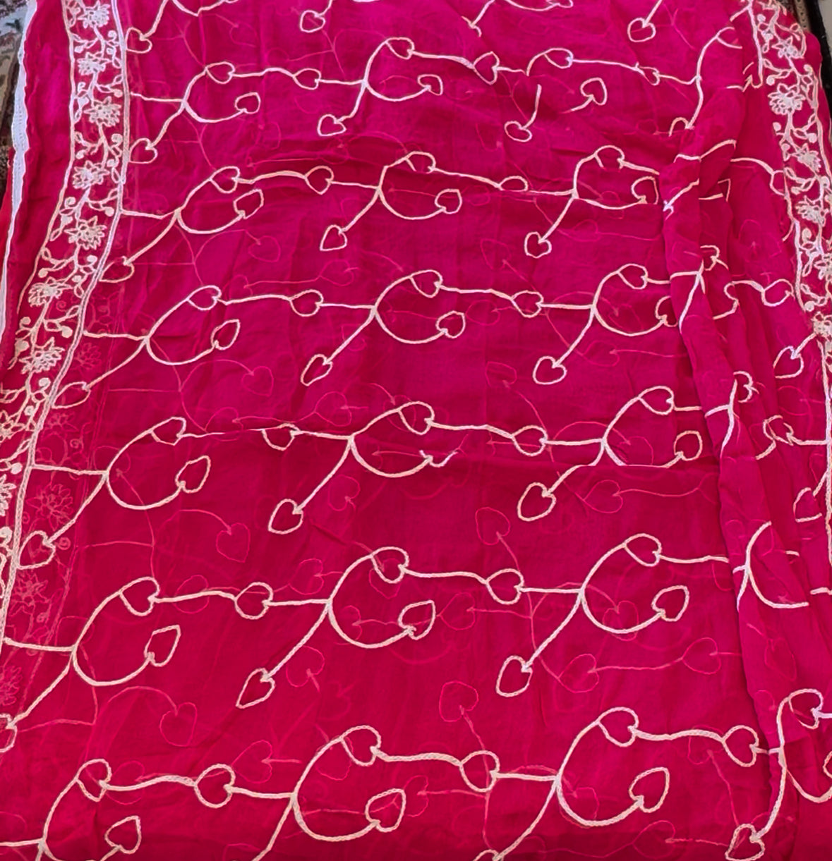 Nazneen chiffon 2.25m full embroidered dupatta
