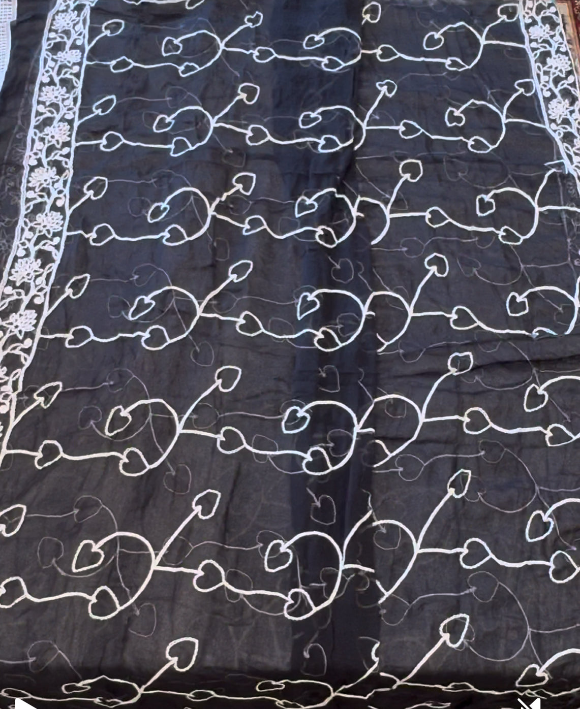 Nazneen chiffon 2.25m full embroidered dupatta