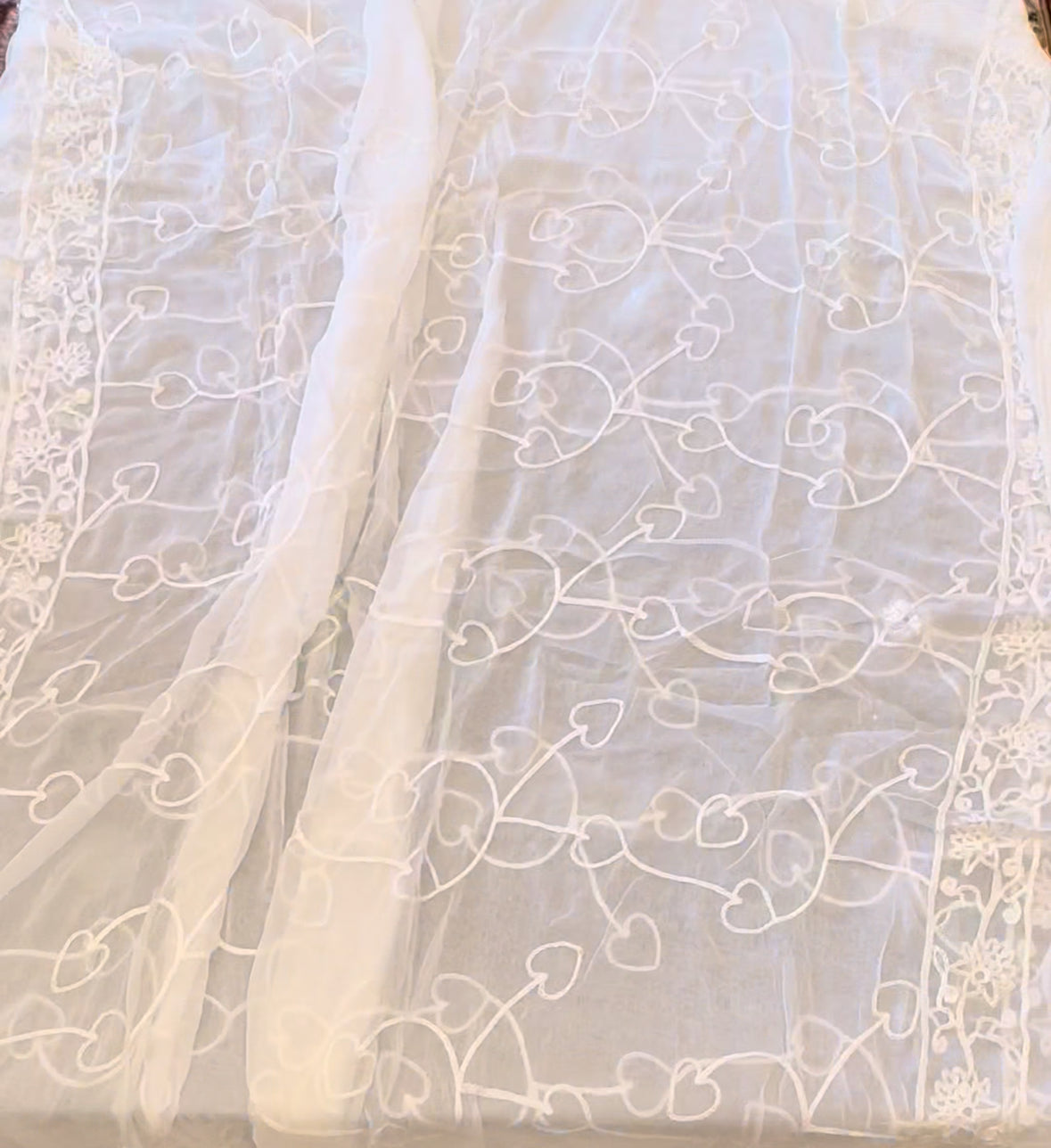 Nazneen chiffon 2.25m full embroidered dupatta