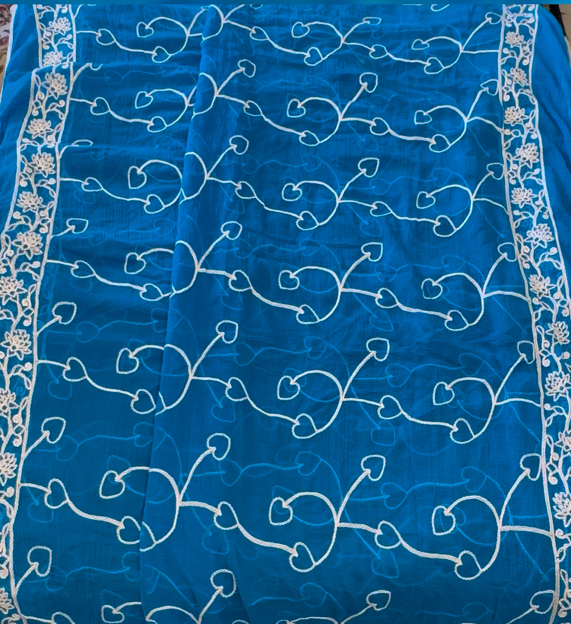 Nazneen chiffon 2.25m full embroidered dupatta