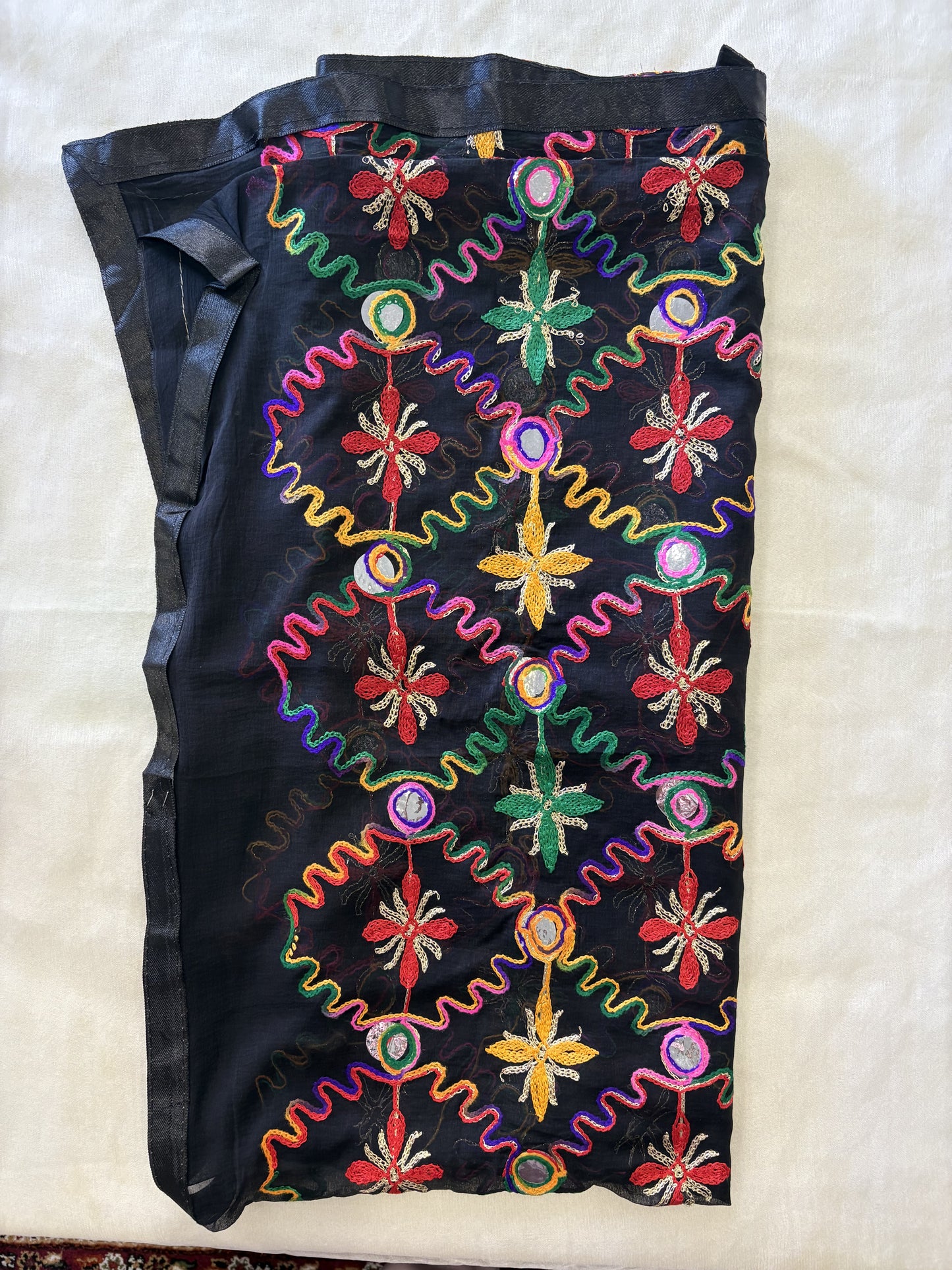 Soft Chiffon Full embroidered thread and mirror work Dupatta