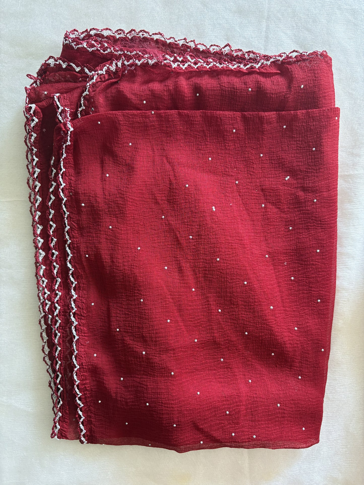 Soft Chiffon solid badla work 2.25m Dupatta