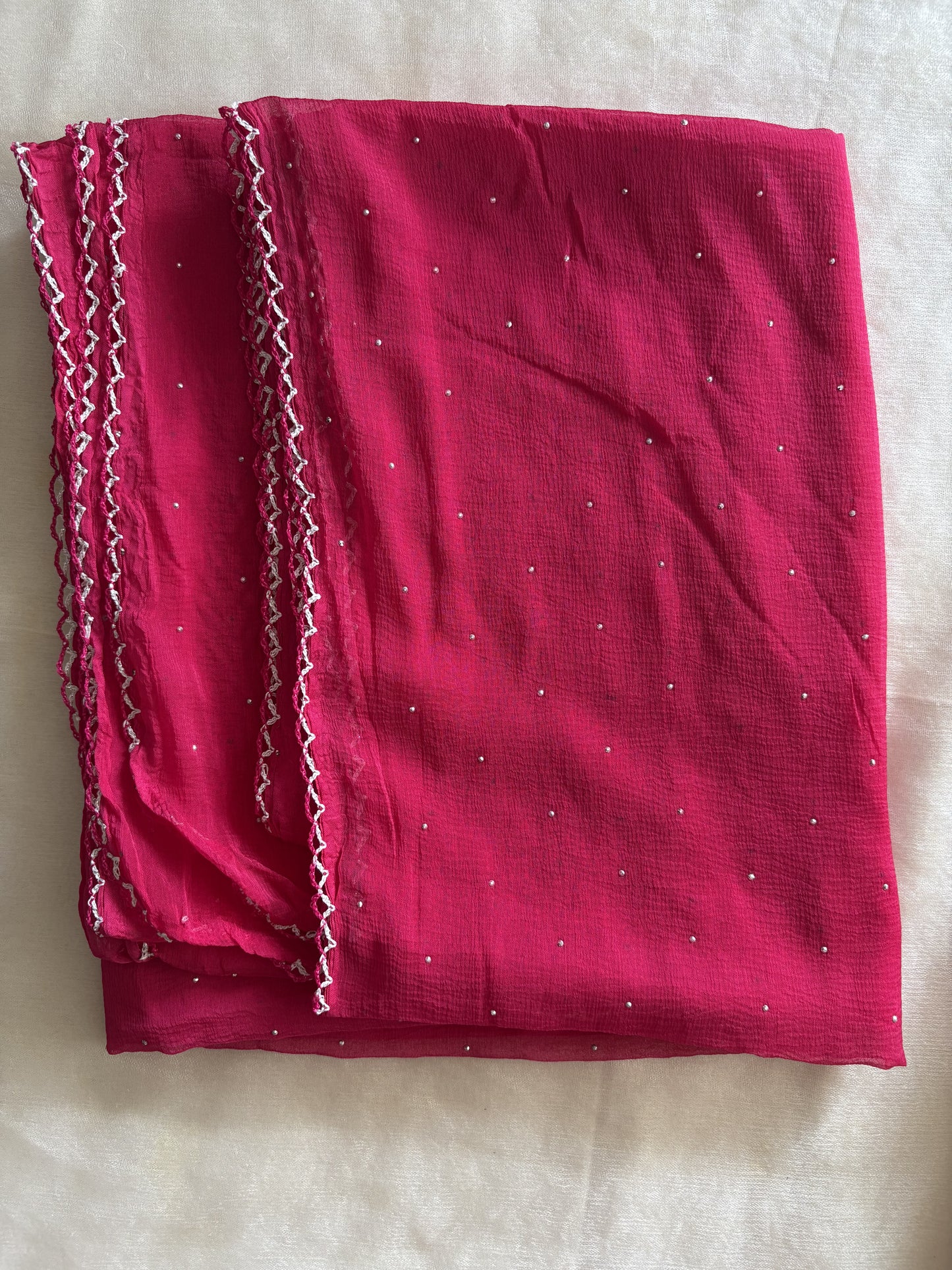 Soft Chiffon solid badla work 2.25m Dupatta