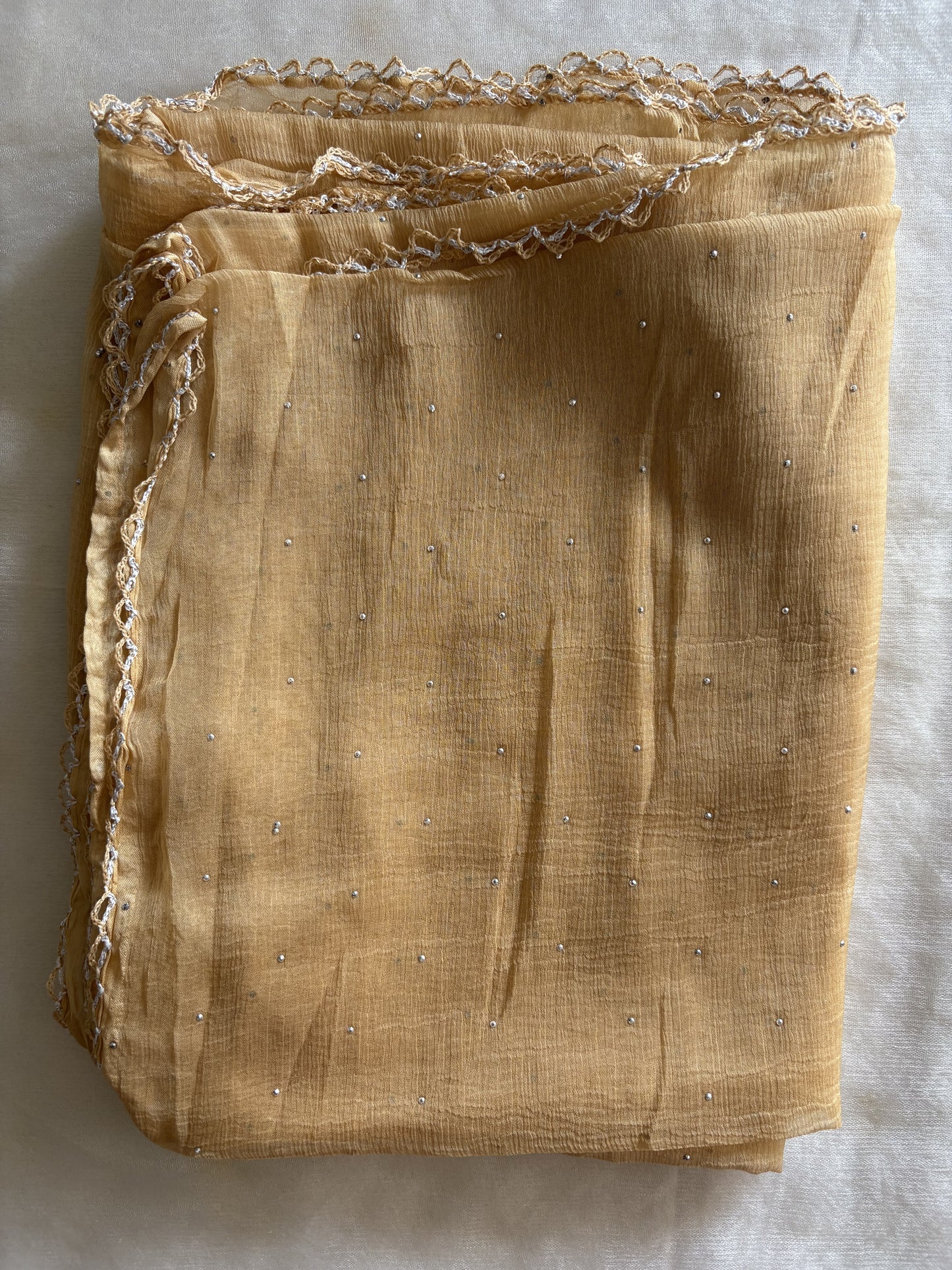 Soft Chiffon solid badla work 2.25m Dupatta