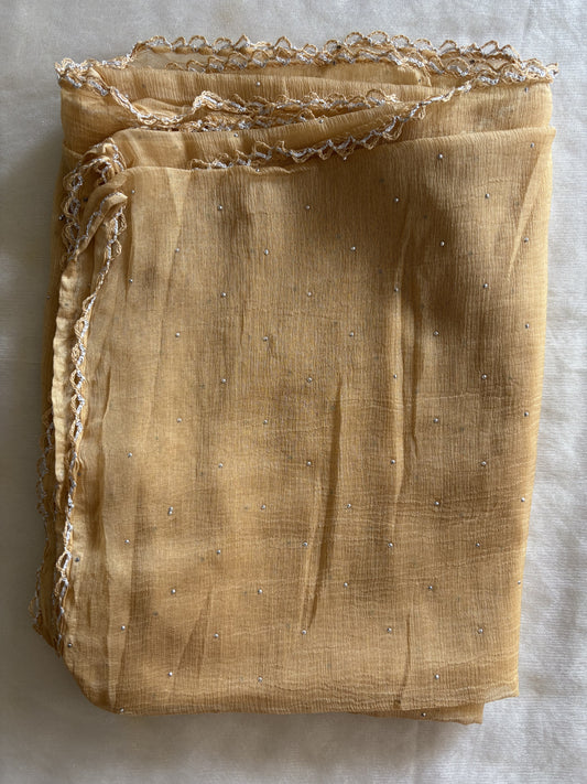 Soft Chiffon solid badla work 2.25m Dupatta