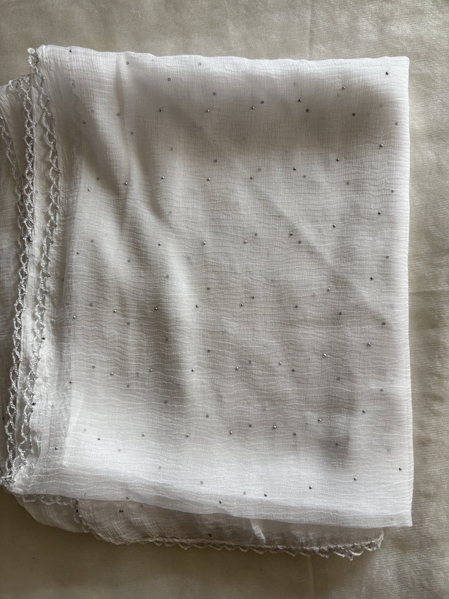 Soft Chiffon solid badla work 2.25m Dupatta