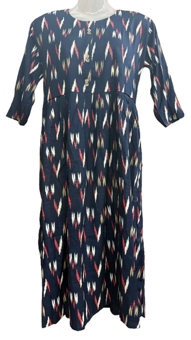 Pure Cotton Printed Blue Kurti