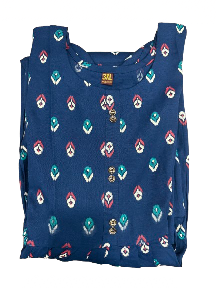 Pure Cotton Printed Blue Kurti