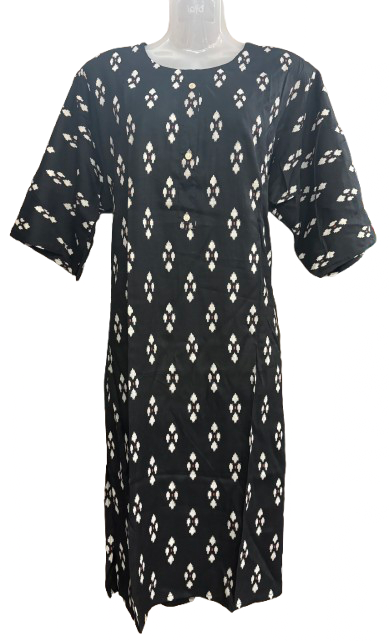 Pure Cotton Printed Black kurti