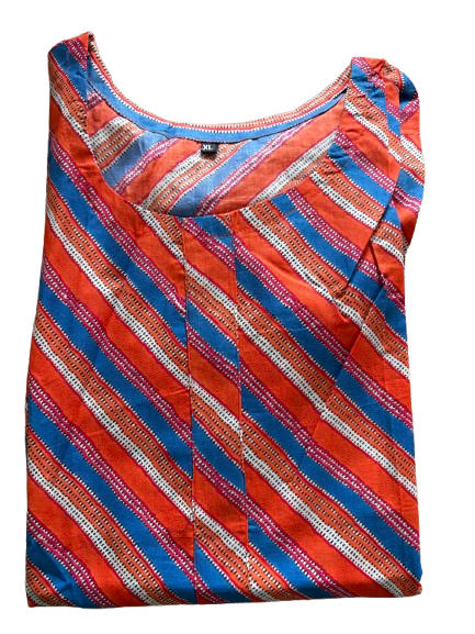 Pure cotton printed orange kurti