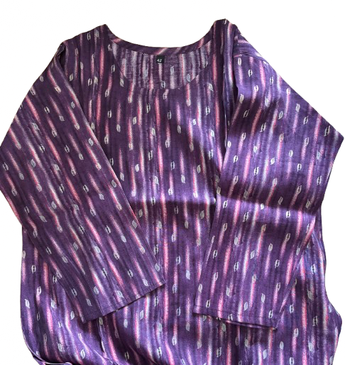 Pure cotton printed purple kurti