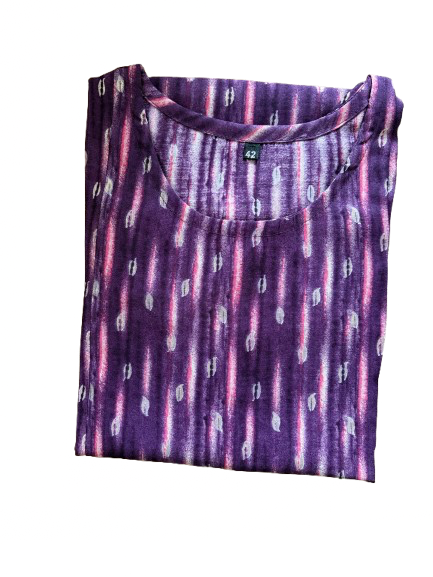 Pure cotton printed purple kurti