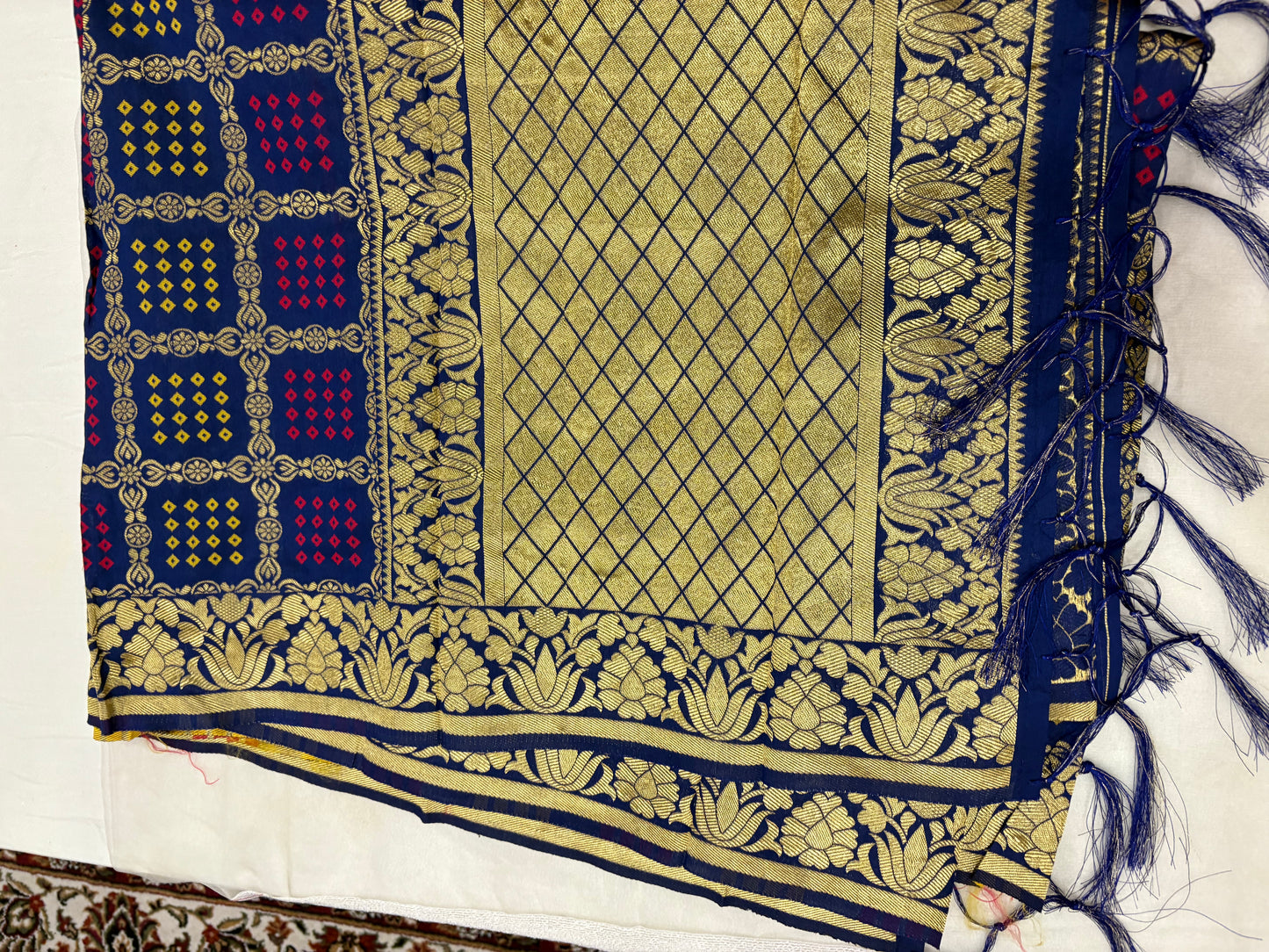 Cotton silk full Banarasi print 2.25m wide dupatta pink
