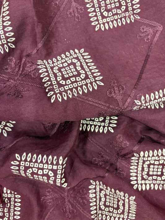Cotton silk beautiful wide 2.25 rubber work and embroidered women dupatta with tassel