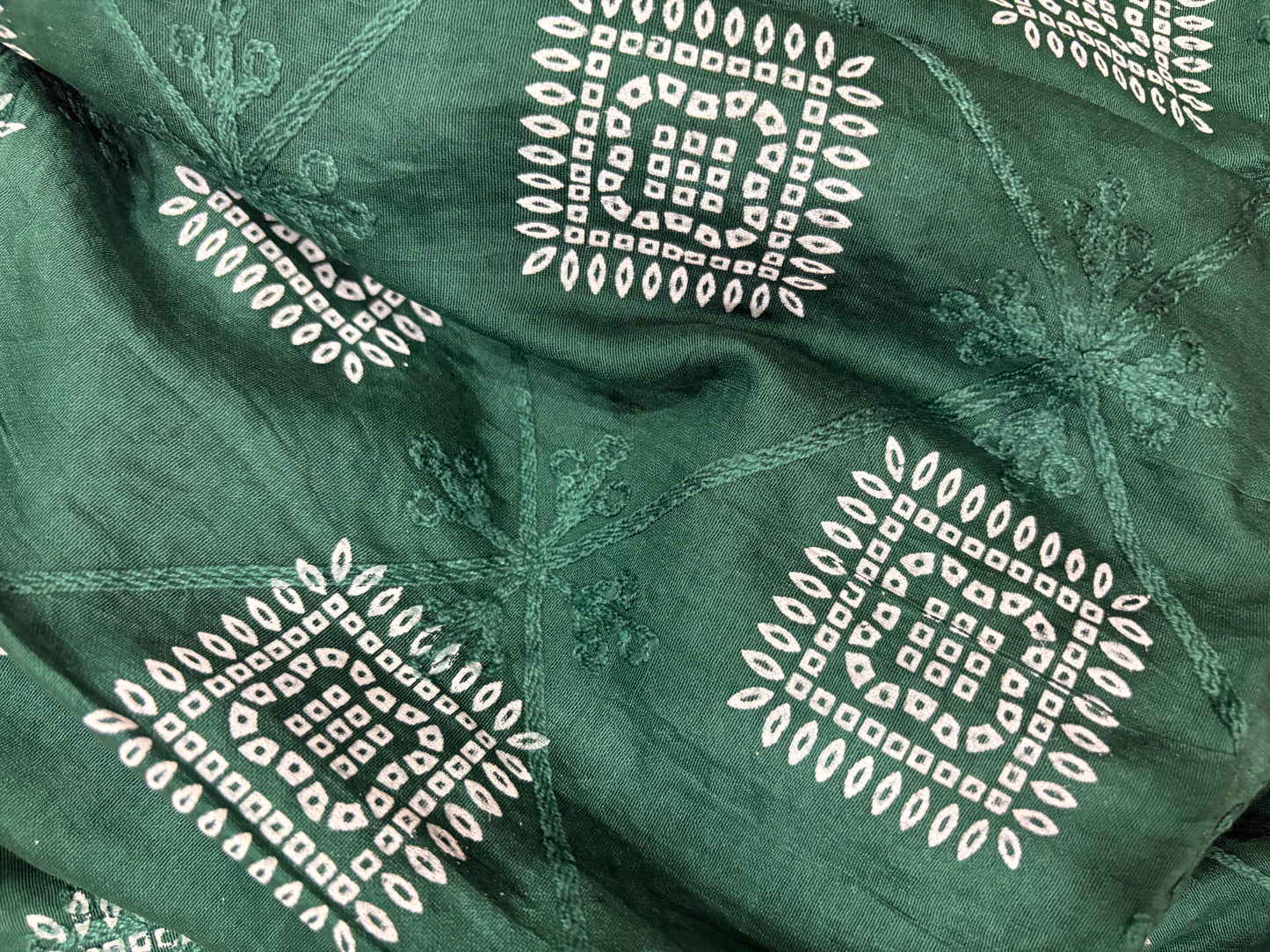 Cotton silk beautiful wide 2.25 rubber work and embroidered women dupatta with tassel