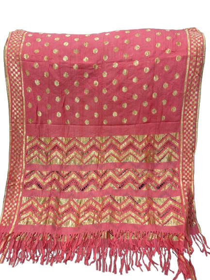 Soft net Banarasi print cut work dupatta