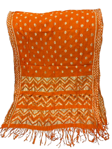 Soft net Banarasi print cut work dupatta