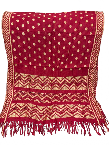 Soft net Banarasi print cut work dupatta