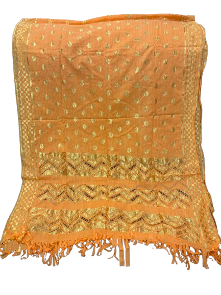 Soft net Banarasi print cut work dupatta