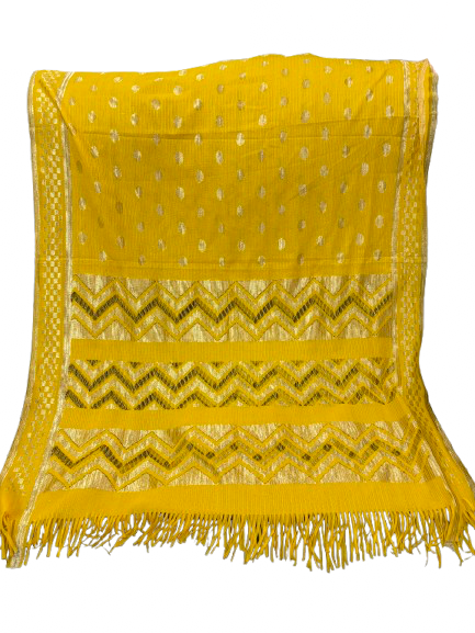 Soft net Banarasi print cut work dupatta