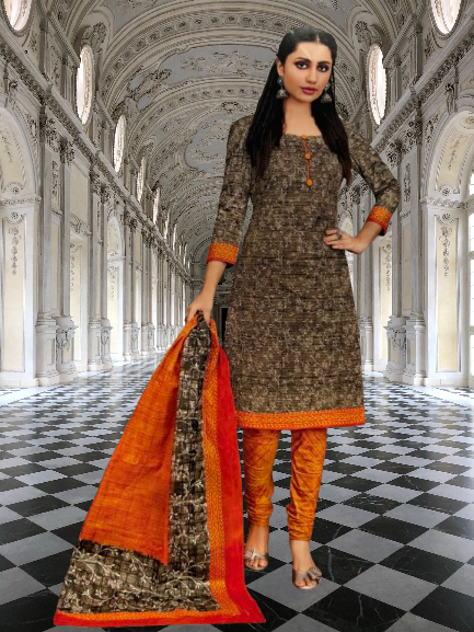 Pure cotton printed unstitched 3 piece suit set