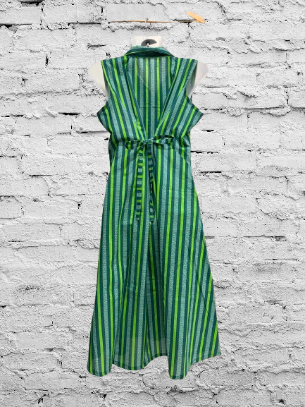 Pure Cotton A-Line Green Printed Kurti
