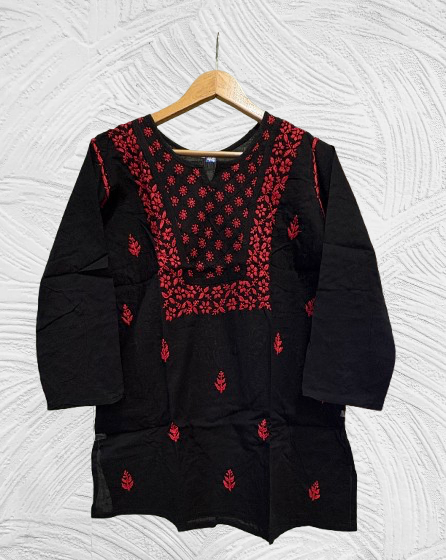 Pure Cotton Hand Embroidered Lucknowi Chikan Kurti