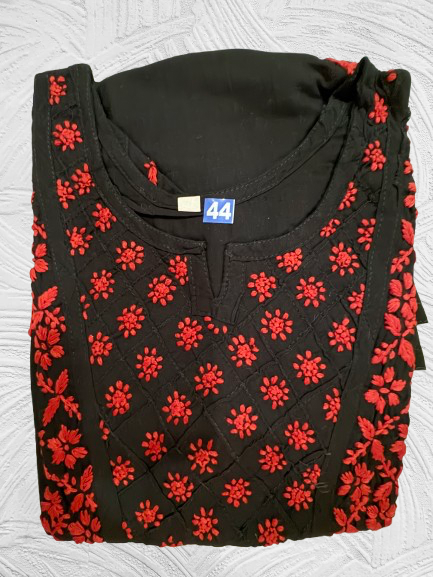 Pure Cotton Hand Embroidered Lucknowi Chikan Kurti