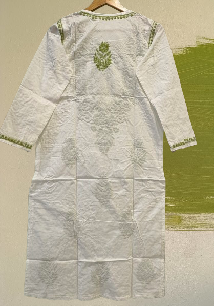 Pure Cotton Hand Embroidered Lucknowi Chikan Kurti