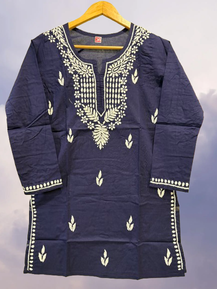 Pure Cotton Hand Embroided Lucknowi Chikan Kurti