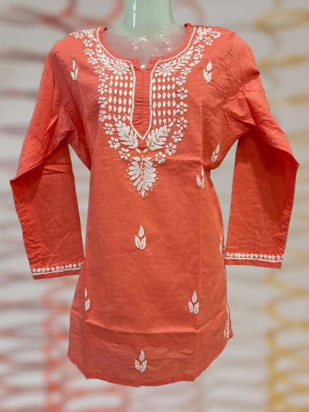 Pure Cotton Hand Embroided Lucknowi Chikan Kurti