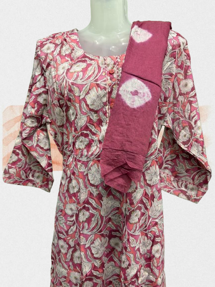 Pure Cotton Printed Kurti Salwar and Dupatta Set