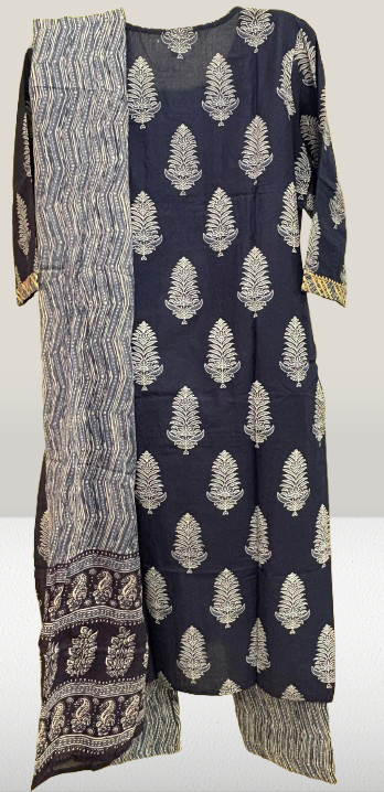 Pure Cotton Kurti Pant and Dupatta Set